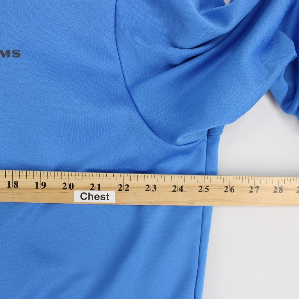 Simms Hoodie Mens XL Blue Fishing Fleece Pullover Camo Lined Sleeve Logo - Picture 11 of 14